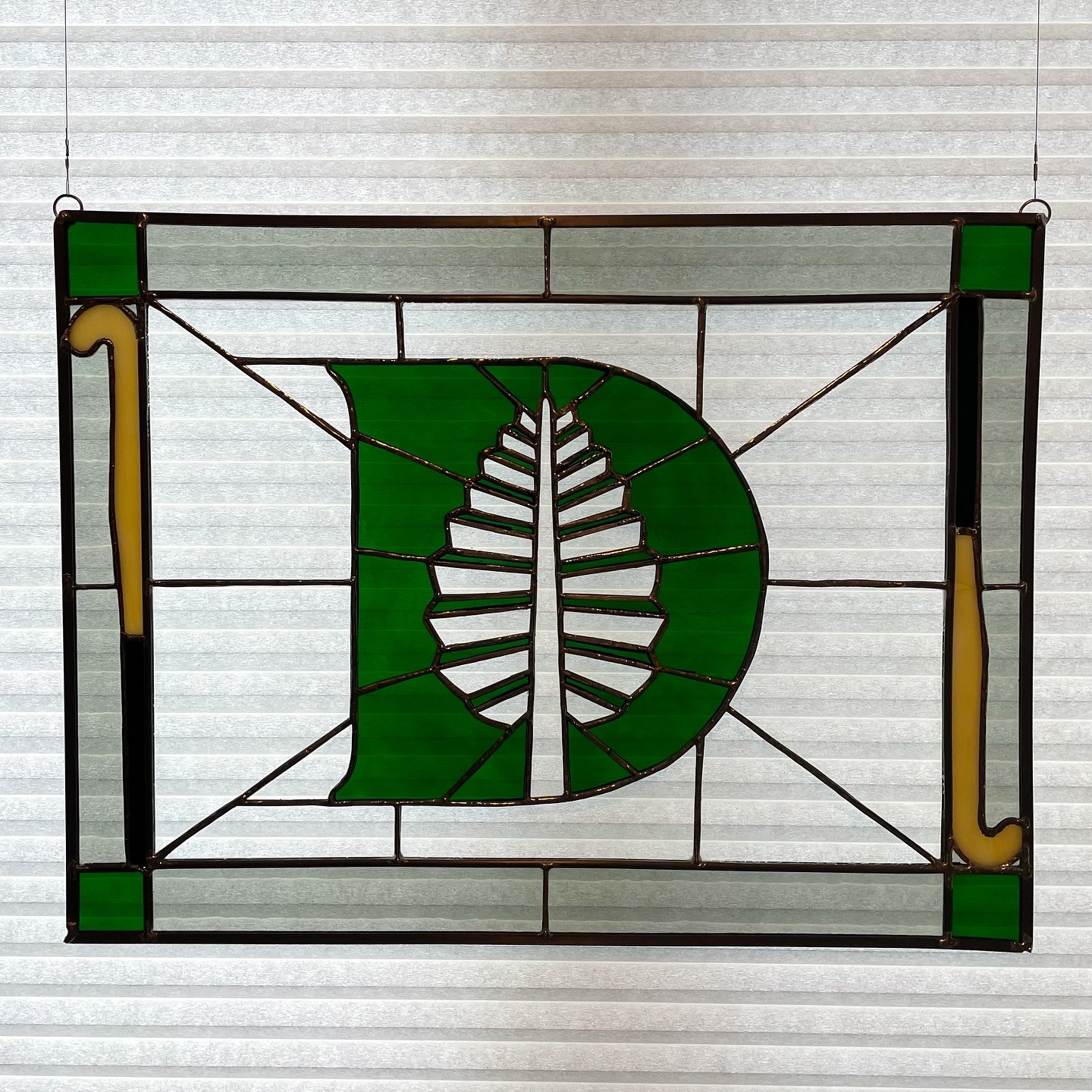 Dartmouth field hockey stained glass panel