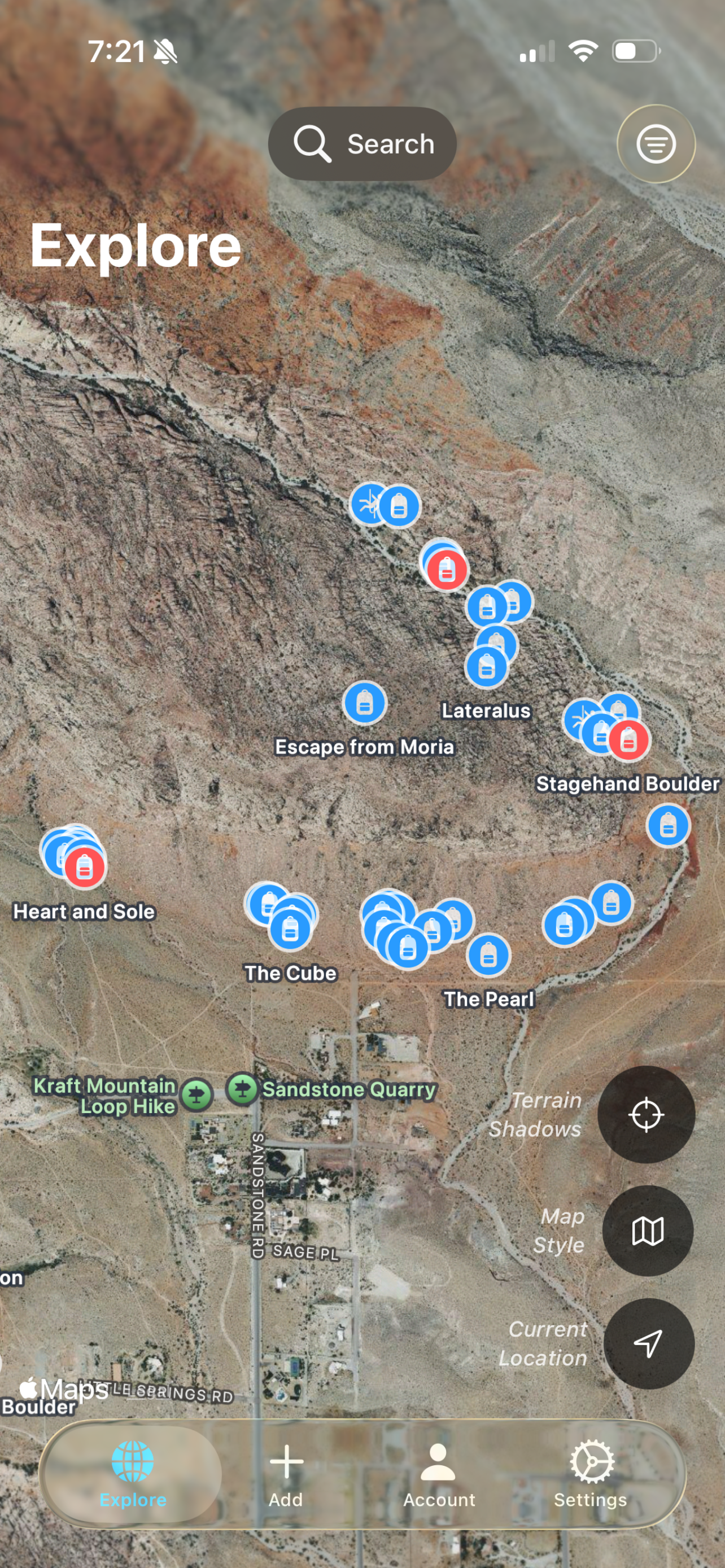Kraft Boulders map view